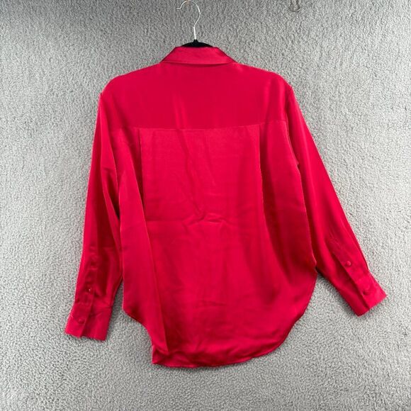 Jason Wu Pink Satin Button Down Blouse XS NWT $400 Long Sleeve Shirt - Picture 3 of 11